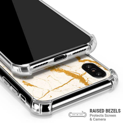 Cracked Marble iPhone XS Max Clear Case
